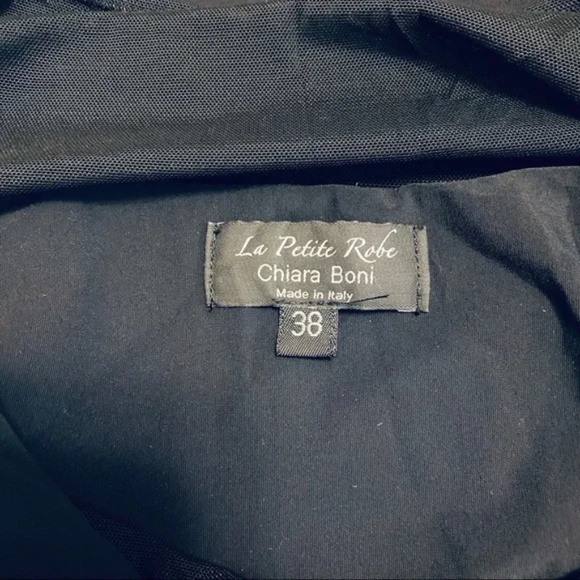 Chiara Boni La Petite Robe rouched black mesh neckline gown 38 - Picture 4 of 11